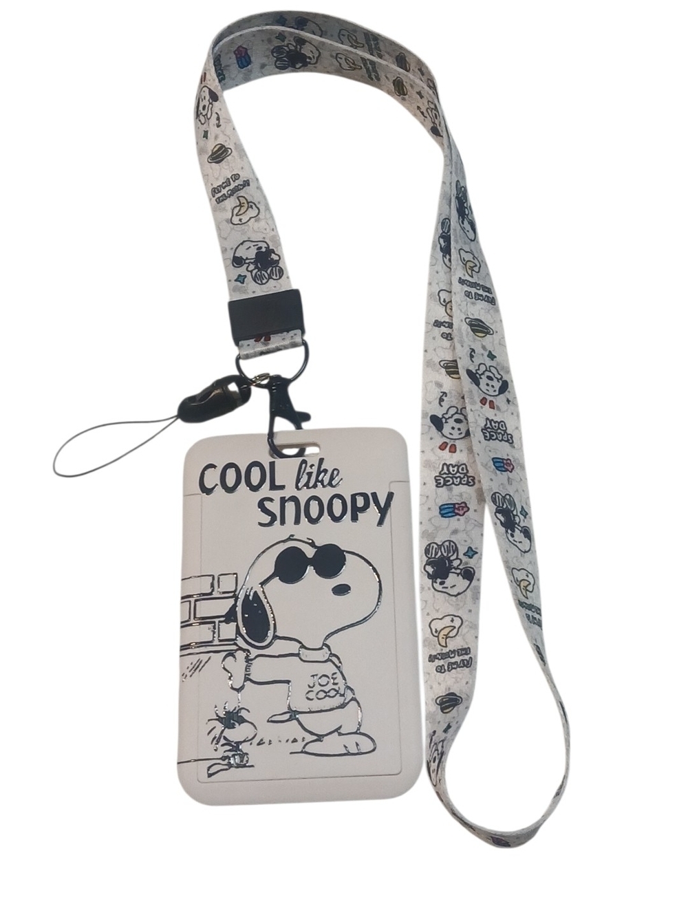 Peanuts -Last One NWT, Joe Cool & Woodstock  Lanyard, Adjustable Strap, See Thru - Picture 7 of 9